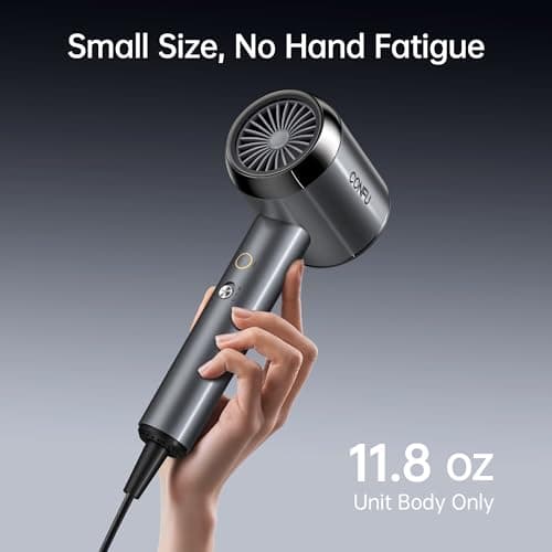 CONFU Diffuser Hair Blow Dryer - Plasma Ionic Professional 1600 Watt Hairdryer Fast Drying for Curly Hair Anti Frizz - Lightweight Portable Ion Blower Dryer for Women & Men 7