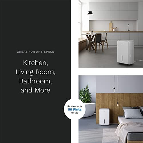 hOmeLabs 4000 Sq. Ft. Dehumidifier with Pump - Ideal for Large Rooms, Home Basements and Whole House - Powerful Moisture Removal and Humidity Control - 50 Pint Capacity 6