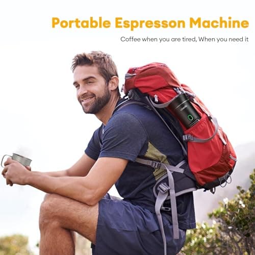 obecilc 3 In 1 Portable Coffee Maker for Travel, 20 Bar Portable Espresso Machine with USB,Travel Coffee Maker Self-Heating, Compatible with Ground Coffee & Capsule for Hiking,Office,RV（Black） 7
