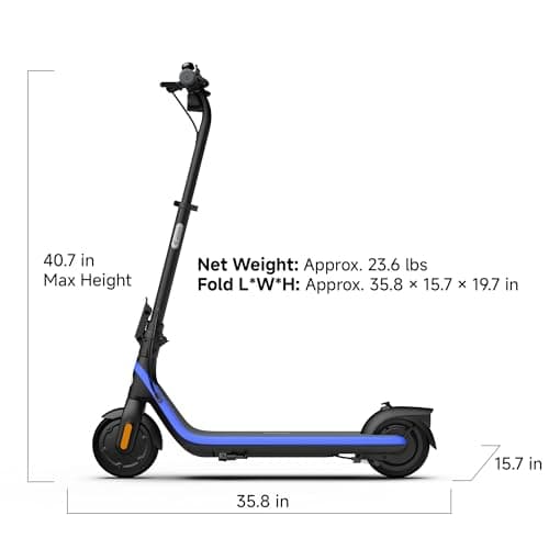 Segway Ninebot eKickScooter C2 Pro w/9.3 mi Max Operating Range & 12.4 mph Max Speed, Kids Electric Scooter Designed for Teens Ages 9+, UL-2272 Certified 12