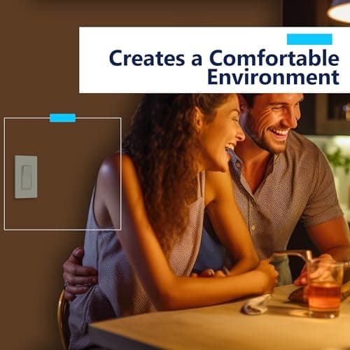 LIDER Dimmer Paddle Switch for Dimmable 300W LED/CFL Lights, 1-Pole or 3-Way, 120 V, Modern Upgrade, UL Listed, Wall Plate Included, White 7