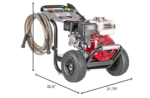 Simpson 61014 3500 PSI at 2.5 GPM Honda GX200 with AAA AX300 Axial Cam Pump Cold Water Professional Gas Pressure Washer PS61002-S 18