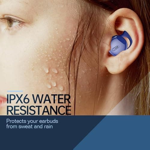 Piegricdiat Invisible Sleep Headphones, Sleep Earbuds for Side Sleepers, Mini Noise Blocking Sleep Earphones, Bluetooth 5.3 Wireless Earbuds for Sleeping, Working - Blue 5