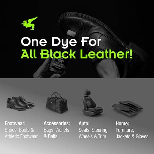 Griffin Black Leather Dye for Shoes & Boots – 2.5oz – Repairs Scuffs, Scratches & Fading – Permanent Leather & Suede Dye for Furniture, Car Seats, Jackets, Upholstery & More – Made in USA 5