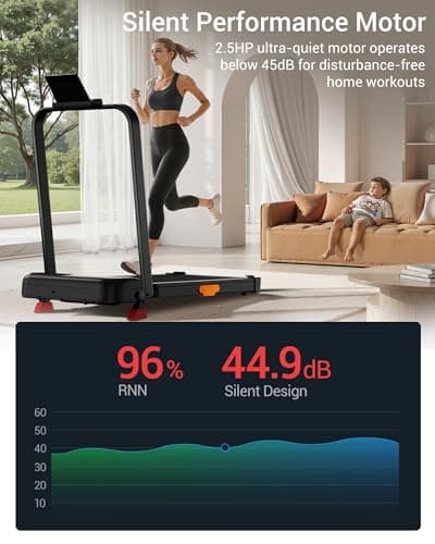 Walking Pad Treadmill with Handle Bar - 2.5HP Quiet Folding Treadmill for Home Office Under Desk Portable Walking Pad with 15% Incline 300LBS Capacity 5