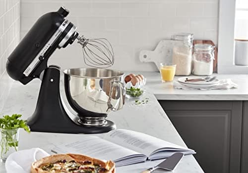 KitchenAid Artisan Series 5 Quart Tilt Head Stand Mixer with Pouring Shield KSM150PS, Matte Black 5