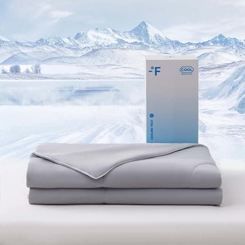 BAHALDEN Cooling Comforter for Hot Sleepers, All Season Breathable Lightweight Comforter, Double Sided Cooling Blanket Cozy and Cool for Optimal Sleep - Light Grey, King 104"x90"