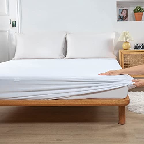 Kingnex Twin XL Mattress Protector Waterproof for Extra Long Twin College Dorm Bed Fitted Sheet Style Mattress Cover 5