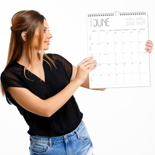 Guasslee Wall Calendar 2026-2027, 14"x11.5" Vertical Wall Calendar 2026, 13-Month Desk/Wall Calendar From 2026 Jun - 2027 Jun, Monthly Hanging Planner Spiral Bound For School Home Office Organizing 7
