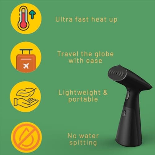 Travel Garment Steamer, Handheld Steamer for Clothes, Fast Heat-Up in 30 Seconds, 1000W Portable Steamer with 120ml Water Tank, Removes Wrinkles from Clothes, Garments, and Fabrics 5