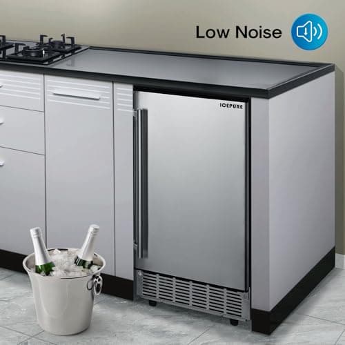 ICEPURE Under Counter Ice Maker with Drain Pump, Built-in 15 inch Wide, 80 lbs/24H Freestanding Commercial Ice Machine, Auto-Cleaning, 24H Timer 26 lbs Storage Stainless Steel, Silver Gray 8
