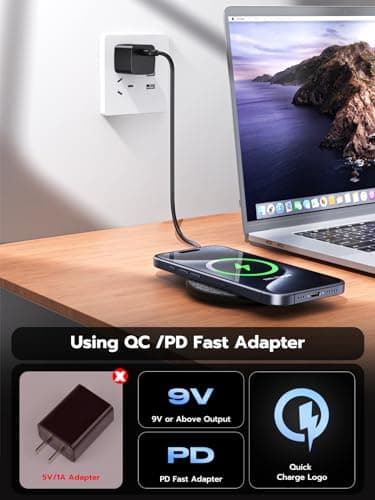 NewQ Wireless Charger, 15W Max Wireless Charging Pad for iPhone 17 16 15 14 13 12 11Mini/SE/Pro/Max/Plus, Samsung Galaxy S23/S22/S21/S20/S10/S9/S8/S7/Note20/10/9/8, Air Pods/Pro/Galaxy Buds/+, 2 Packs 7