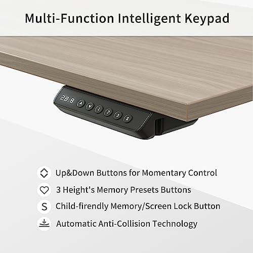 FEZIBO Electric Height Adjustable Stand up Desk for Home Office, 63" L Shaped Executive Standing Desk with 3-Drawer File Cabinet, Computer Desk with Storage Cabinets, White Frame/Light Walnut Top 8