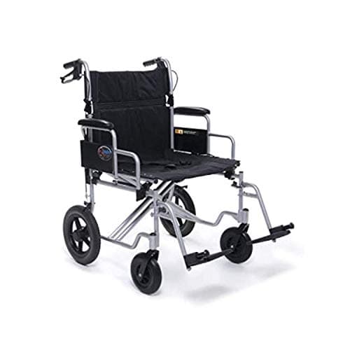 Everest & Jennings Bariatric Transport Wheelchair – Extra-Wide Folding Transit Chair with 24” Seat for Adults & Seniors