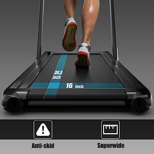 Goplus 2 in 1 Folding Treadmill, 2.25HP Superfit Under Desk Electric Treadmill, Installation-Free with Remote Control, APP Control and LED Display, Walking Jogging for Home Office 7