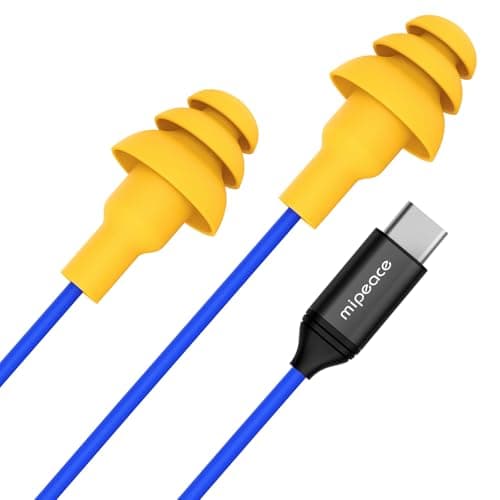 MIPEACE Ear Plug Headphones for Work, Work Earbuds USB Type C Headphones Earphones for Industrial Safety Construction(Without Mic & Control)