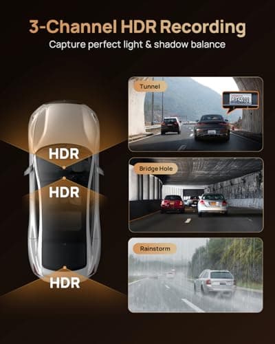 70mai 4K T800 3 Channel Dash Cam, Dash Cam Front and Rear Inside(2160P+2160P+1080P), STARVIS 2 IMX678, HDR Night Vision, Dash Camera for Cars with 512GB Card, WiFi 6, 4G LTE, ADAS, 24H Parking Mode 8
