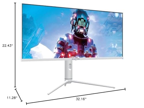 Sceptre IPS 34" White UltraWide Monitor 3440 x 1440p HDR400 1ms up to 144Hz 95% DCI-P3 PIP PBP DisplayPort HDMI USB-C Height Adjustable (E345B-QUN168W) 11