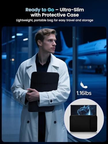 UPERFECT Portable Monitor 18.5 inch 120HZ 125% sRGB 1080P w/VESA & Stand, Large Portable Monitor FreeSync IPS HDR Gaming Display, HDMI USB C Travel Second Screen for Laptop MacBook 7