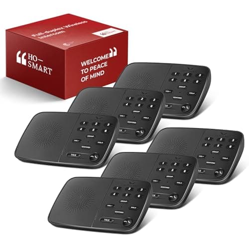 Hosmart Intercoms Wireless for Home UltraSpeak Pro, 2025 Full Duplex Wireless Intercom System for Business, Room to Room Intercom Two Way Real-time Intercom with 1200 Feet Range (6 Packs)