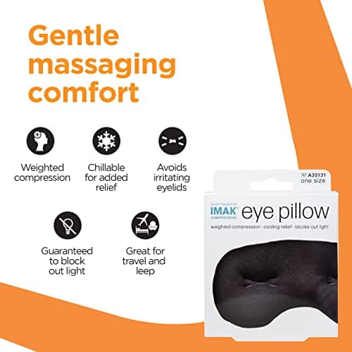 Brownmed Eye Pillow - Compression Eye Mask for Headache Support - Soothes Strain - Eases Sinus Pressure - Cooling - Universal Fit - Breathable Cotton - Washable & Reusable - Black 6