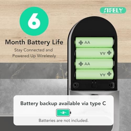 Built-in WiFi Fingerprint Smart Door Lock with Handle & Keypad – Remote Access & Auto-Lock, Keyless Entry for Home, Airbnb & Rental, 6-in-1 Unlock: Code/Card/App/Key, Compatible with Alexa & Google 8