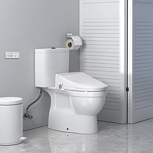 ZMJH Bidet Toilet Seat, Electric Smart Heated Seat with Slow Closes, Vortex Wash, Warm Dryer, Rear and Front Wash, Warm Water, Remote Control, and Night Light, White, A102S-W (Elongated) 5