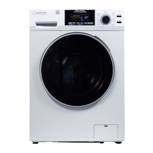 Equator All-in-One Compact Washer Dryer Combo, Vented & Ventless Convertible, 1.62 Cu.Ft, Sanitize, Allergen & PET Cycle, 110V, for Apartment, Condo, RV, Tiny Home & Small Spaces (White)