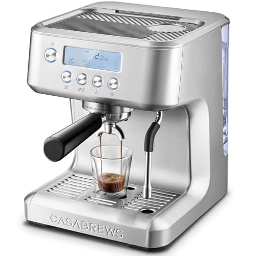 CASABREWS Ultra Espresso Machine with LCD Display, Espresso Maker with Powerful Milk Frother, Customizable Brewing Temperature, Provides Barista-Level Lattes and Cappuccinos, Gift for Men & Women