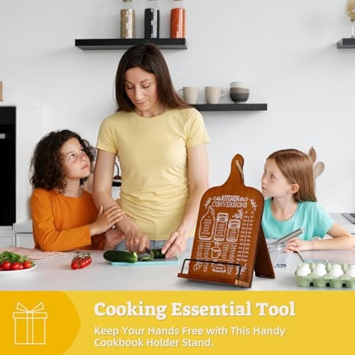 Indirewash Kitchen Conversion Chart Cookbook Stand, Recipe Holder for Kitchen Counter, Cookbook Holder Stand, Unique Gifts for Women, Bworn Color 5