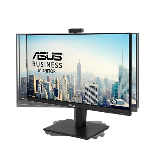 ASUS 27” 1080P Video Conference Monitor (BE279QSK) - Full HD, IPS, Built-in Adjustable 2MP Webcam, Mic Array, Speakers, Eye Care, Wall Mountable, Frameless, HDMI, DisplayPort, VGA, Height Adjustable 12