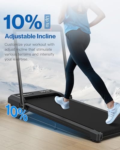 Under Desk Walking Pad Treadmill: Incline Voice Controlled Smart Treadmill 320 lbs Capacity for Home Office Use, Compatible with KINOMAP WELLFIT App 5