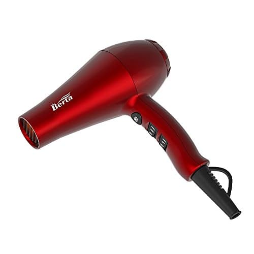 Berta 1875W Powerful Tourmaline Ceramic Ionic Hair Dryer 2 Speeds & 3 Heating Settings, Salon Professional Blow Dryer with Diffuser/Concentrator/Comb 8