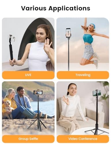 ANXRE 71" Phone Tripod, NT79 Extendable Selfie Stick with 1/4" Camera Mount for Cell Phone＆Camera, Phone Tripod Stand Holder with Remote Compatible with iPhone Android, Camera 8