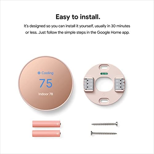 Google Nest Thermostat - Smart Thermostat for Home - Programmable Wifi Thermostat - Sand 8