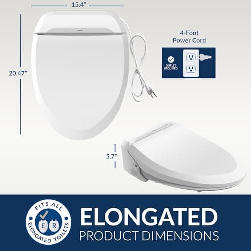 Bio Bidet USPA PRO Modern Bidet Seat, Warm Water, Heated Seat & Dryer, Remote Control, Elongated 7