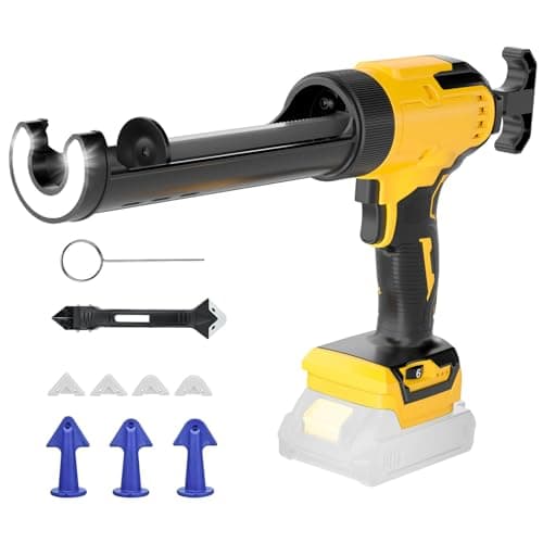 Cordless Caulking Gun Compatible with DeWalt 20V Max Battery (Tool Only) 10oz Electric Caulking Gun with Anti-Drip, 6-Speed,LED Light – Ideal for Sealing, Filling & Repairing Windows, Bathrooms