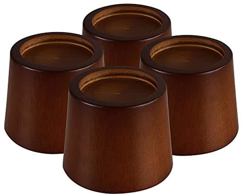 Wood Bed Furniture Risers Blocks - 3 inch Set of 4 Bed Risers, Heavy Duty Solid Wood Round Risers, Sofa Riser with Non-Slip Pad, Create Storage Space and Easy Cleaning for The Sweeper