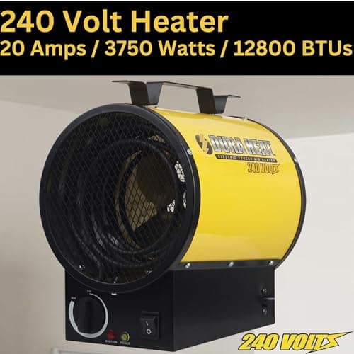 Dura Heat 240V Electric Industrial Garage, Workshop, Warehouse, Construction Heater, Wall/Ceiling Mount, 12,800 BTU, 3,750 Watt Forced Air Heater, Overheat Protection - Ideal for Garage & Workshop 8