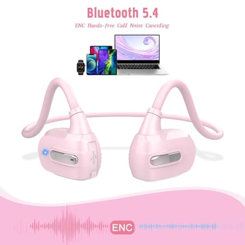 BANIGIPA Kids Headphones, Open Ear Headphones Comfortable for Teens Child Boys Girls, Wireless Bluetooth 5.4 Headset w/Mic for School/Tablet/Travel, 13g Ultra-Light, Protect Hearing, 10H Playtime 5