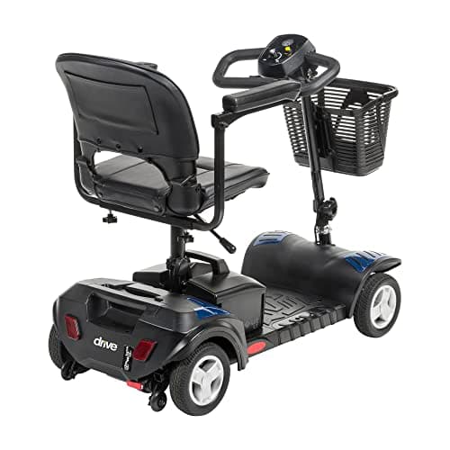 Drive Medical Spitfire Scout 4-Wheel Power Luxury Travel Scooter with Extended 15 Mile Range Battery, Red/Blue 5