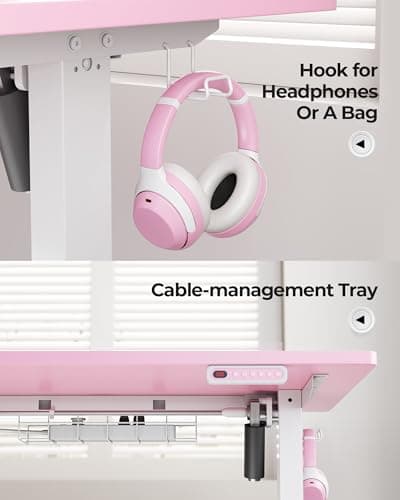 SIAGO Electric Standing Desk Adjustable - 48 x 24 Inch Sit Stand up Desk with Cable Management - 3 Memory Preset Adjustable Height Table 5