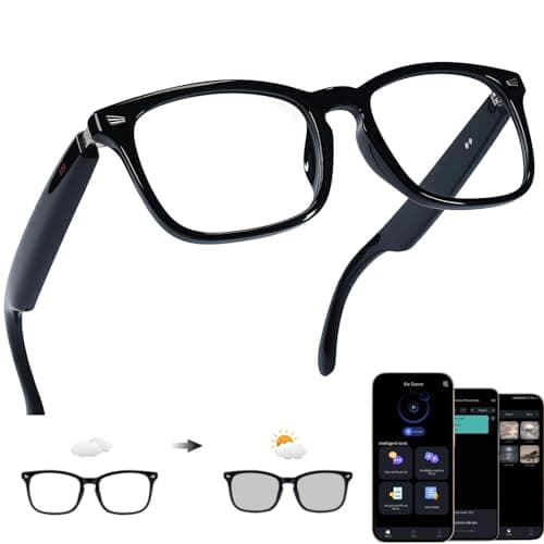Giinova Ai Smart Glasses Bluetooth 5.4 with Translation for Men Women 160+Languages Color-Change Lens Power by Chat GPT Assistant Free App Translator Glasses Meeting,Driver,Travel