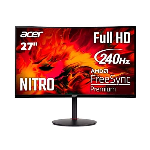 acer Nitro 27" 1500R Curved Full HD PC Gaming Monitor | AMD FreeSync Premium | 240Hz | 1ms VRB | Speakers | HDR10 | ErgoStand | VESA Mounting Compliant | 1 x DP 1.4 & 2 x HDMI 2.0 | XZ270 X2bmiiphx