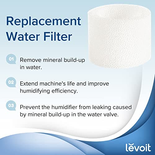 LEVOIT LV600S Smart Warm and Cool Mist Humidifiers for Home Bedroom Large Room & 10-Pack Top Fill Humidifier Replacement Filters & Humidifier Replacement Filters 10-Pack, Mineral Absorption Pad 5