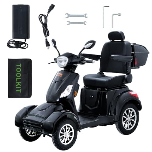 VEVOR Heavy Duty 4-Wheel Mobility Scooters for Seniors & Adults, 500lbs Capacity - 31 Miles 3-Speed Long Range, 800W All Terrain Electric Recreational Scooter Wheelchair with 25° Max Climbing Capacity 9