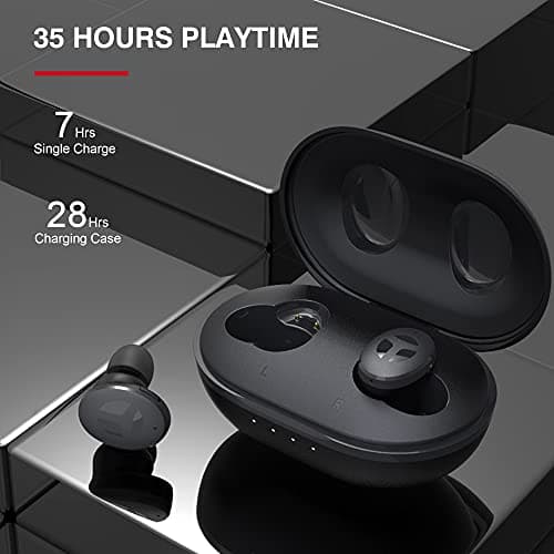 TRANYA M10B Wireless Sports Earbuds, Button Control, Premium Sound with Deep Bass, 32H Playtime, 4 Microphones Design for Call, Bluetooth Earbuds, IPX5 Waterproof Headphones for Sports 5
