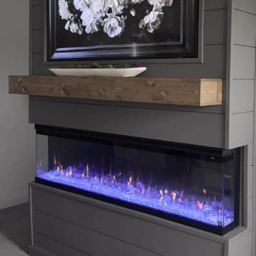 Touchstone Sideline Infinity Pro 3-Sided Smart 72" WiFi-Enabled Electric Fireplace - 80051 - Built-in - 6 Realistic Flame Colors- 13-Color Down Lighting- Crackle Sound- 1,500W Heater 13