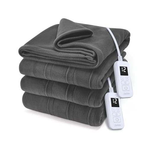 Sunbeam Royal Ultra Fleece Heated Electric Blanket King Size, 90" x 100", 12 Heat Settings, 12-Hour Selectable Auto Shut-Off, Fast Heating, Machine Washable, Warm and Cozy, Iron