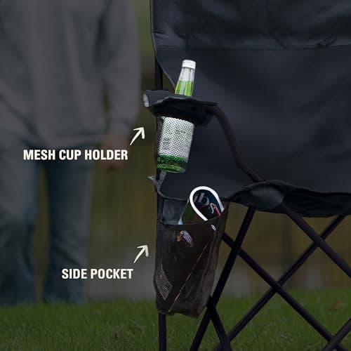 Coleman Portable Camping Chair with 4-Can Cooler, Cushioned Seat & Back with Side Pockets & Cup Holder, Carry Bag Included, Great for Camping, Tailgating, Firepits, Patio, & More 8
